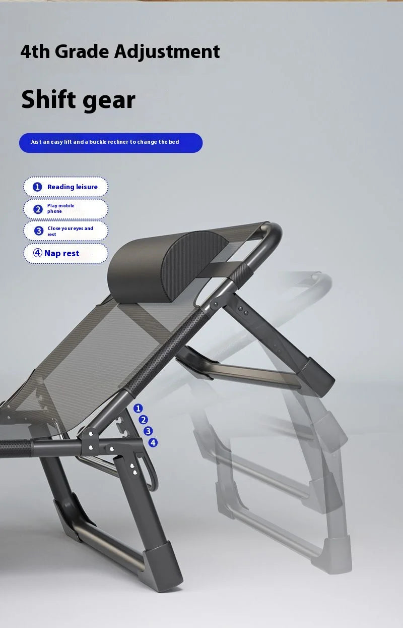 GIANXI Summer Camp Bed Folding Chair Office Nap Bed Recliner Napping Appliance Accompanying Bed Folding Bed With Cushion