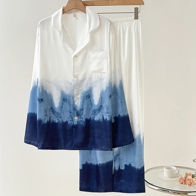 Women's Floral Print Satin 2-Piece Pajama Set | Loose Lounge Wear Homewear Suit
