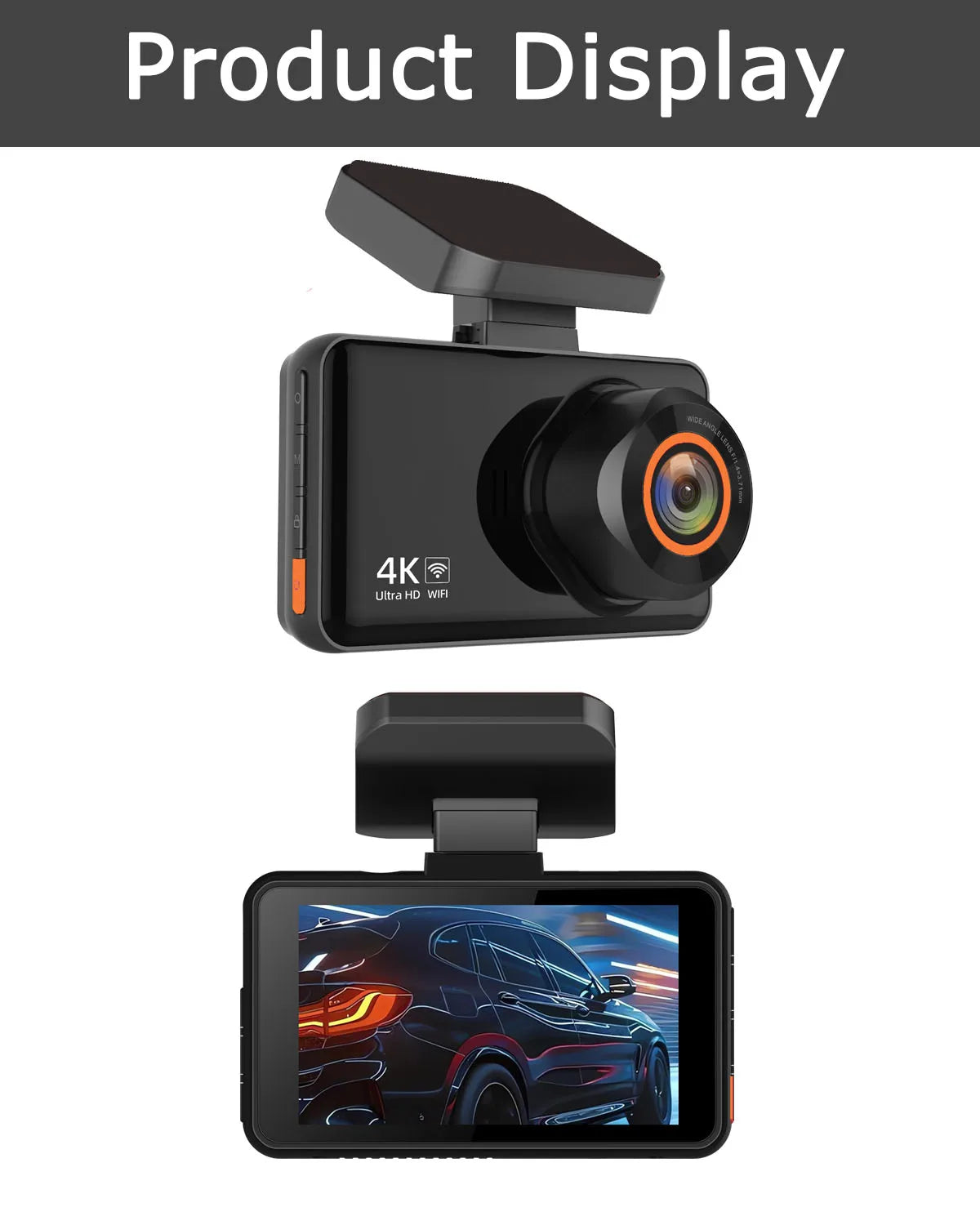 UHD 4K+2.5K Dual Lens Dash Cam – WiFi, GPS, WDR Night Vision, Mini Car DVR Black Box