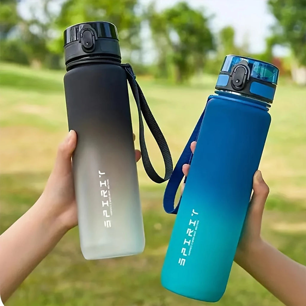 WIFEFUN Gradient Water Bottle 600ml/750ml/1000ml – BPA-Free PC, One-Button Flip Lid, Leakproof, Outdoor & Gym