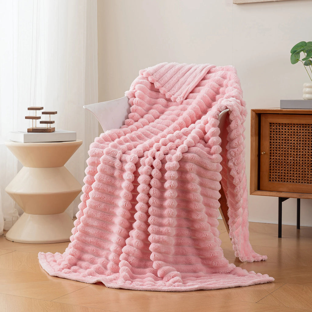 Soft Flannel Blanket – Warm Nap Throw in Multiple Colors, Christmas Gift Blanket