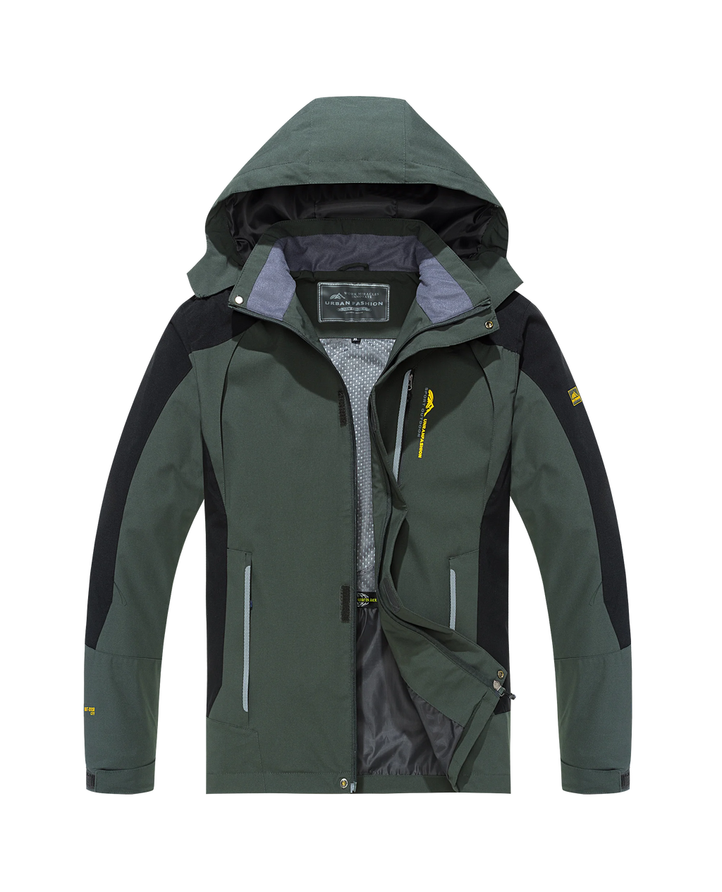 Men's Big & Tall Waterproof Hooded Jacket – Windproof Outdoor Coat, XL–8XL, 5 Colors