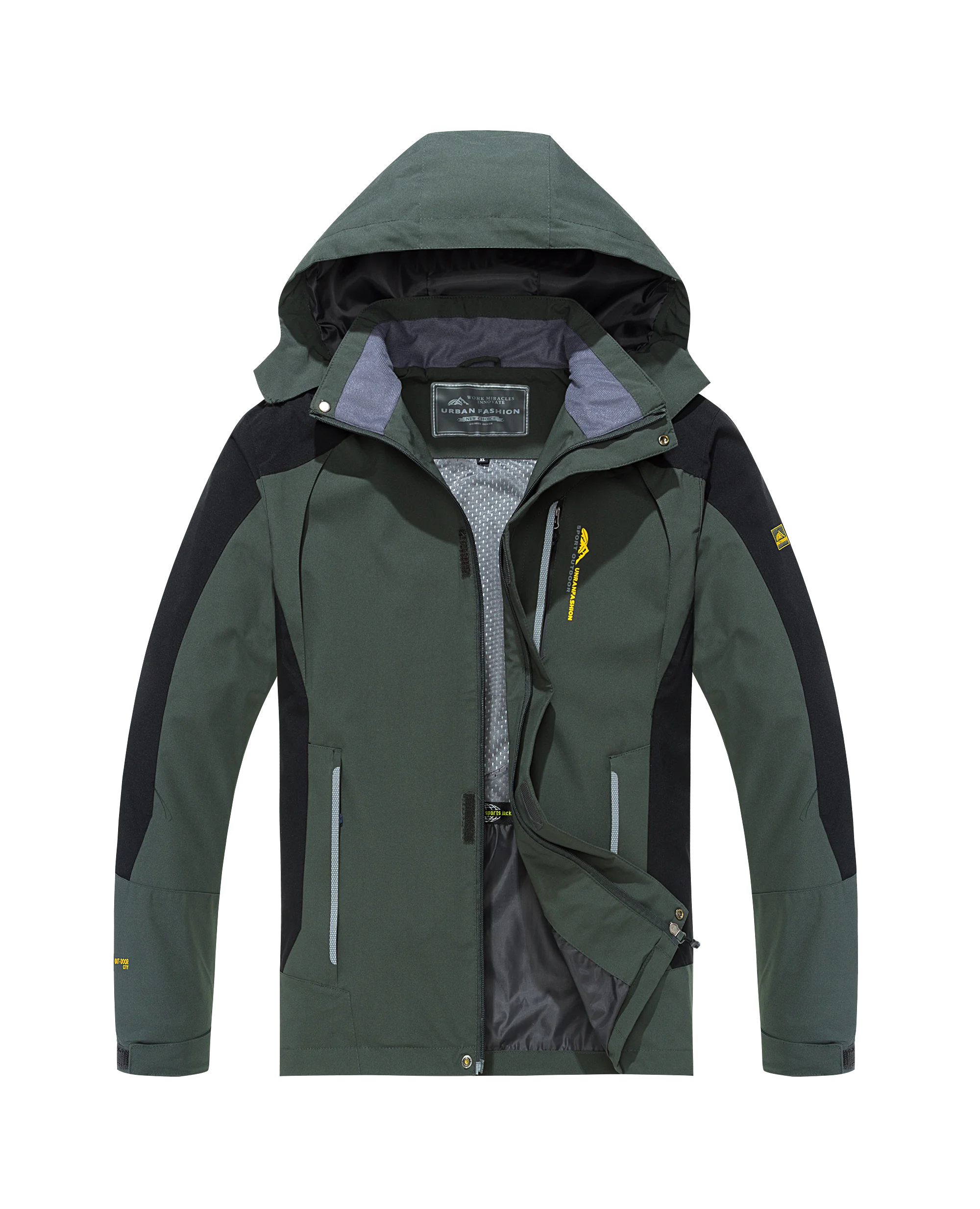 Men's Big & Tall Waterproof Hooded Jacket – Windproof Outdoor Coat, XL–8XL, 5 Colors