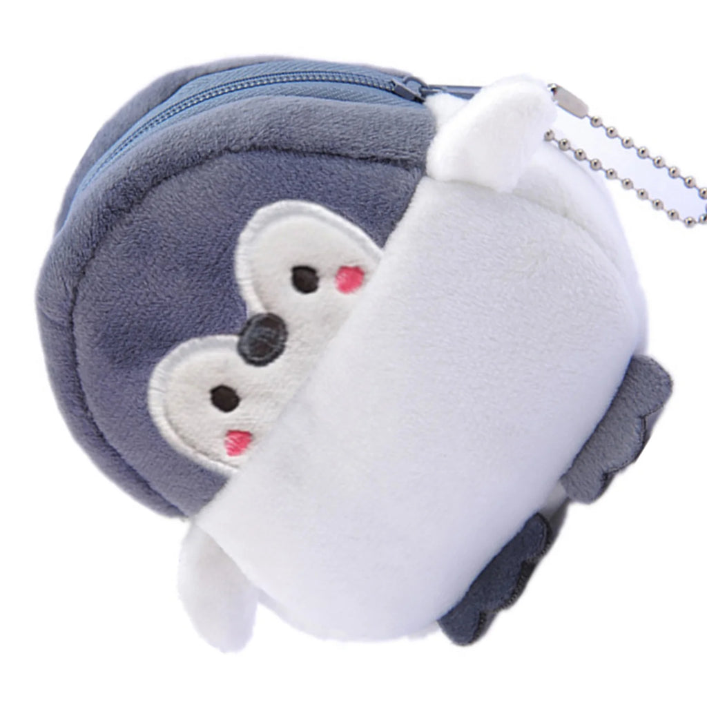 Cute Plush Penguin Coin Purse – Mini Zipper Pouch Keychain for Lipstick, Keys & Money