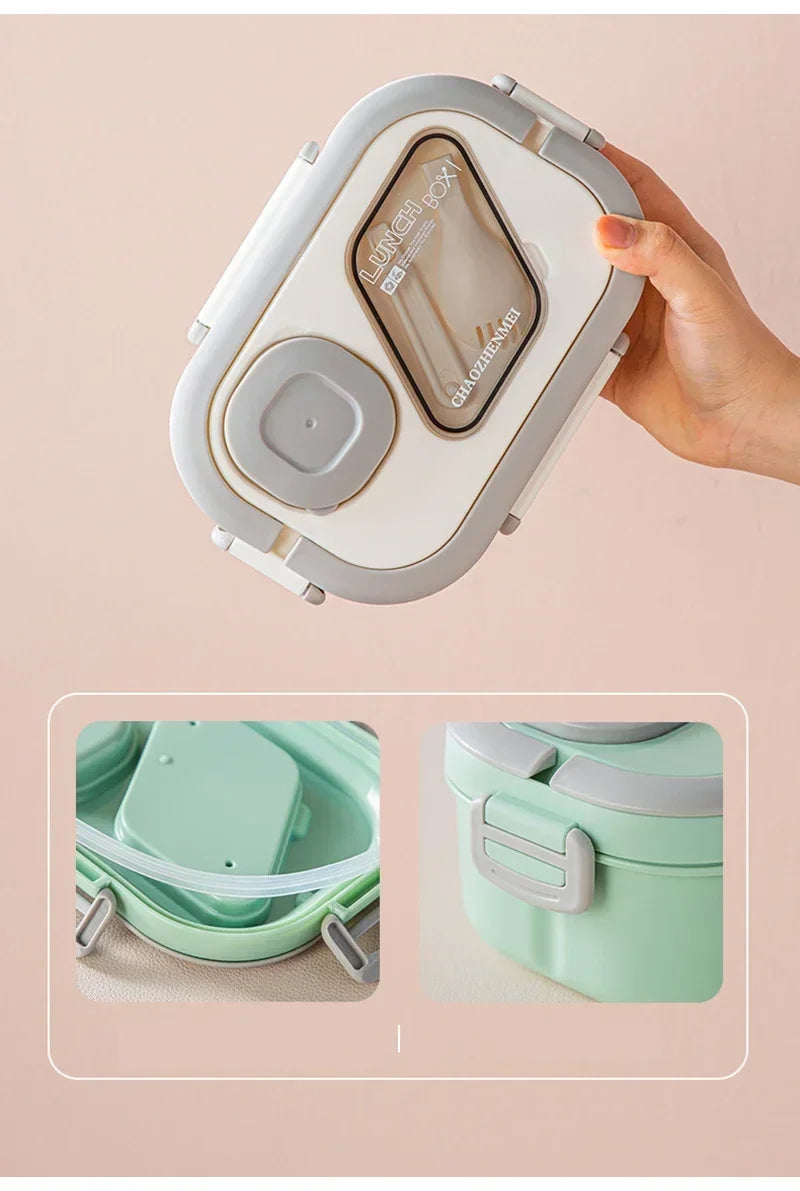 1200ml Wheat Straw Lunch Box – Leakproof Bento with Utensils
