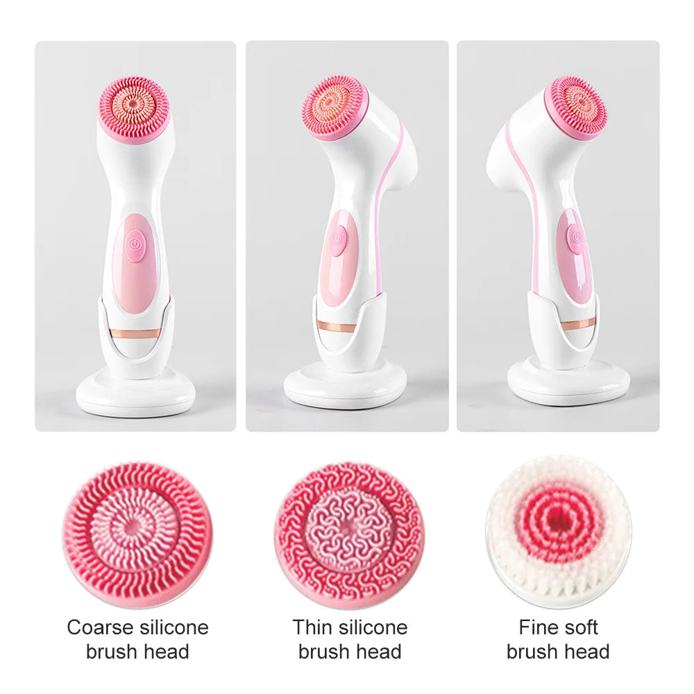 3-in-1 Electric Sonic Facial Cleansing Brush