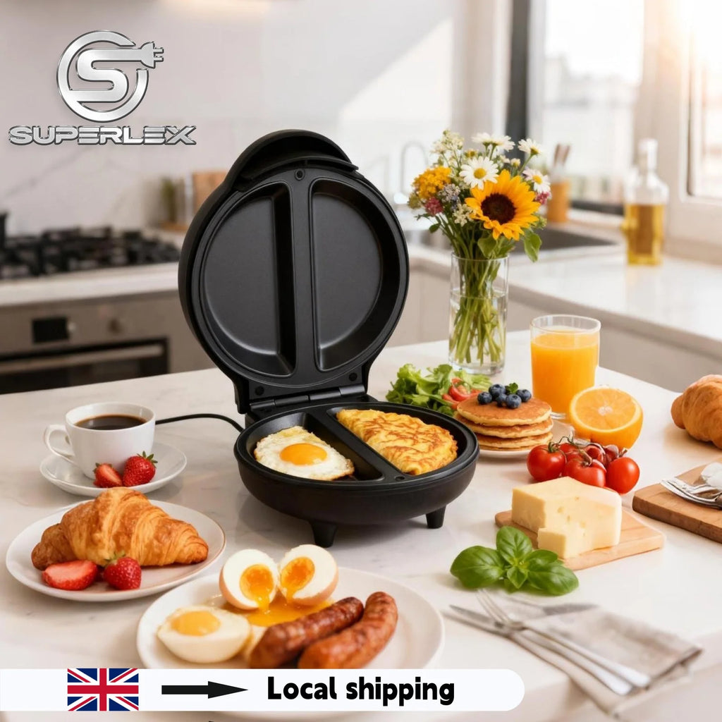 SUPERLEX 750W Electric Omelette & Bread Maker – Non-Stick, Multi-Function with Smart Light Indicator