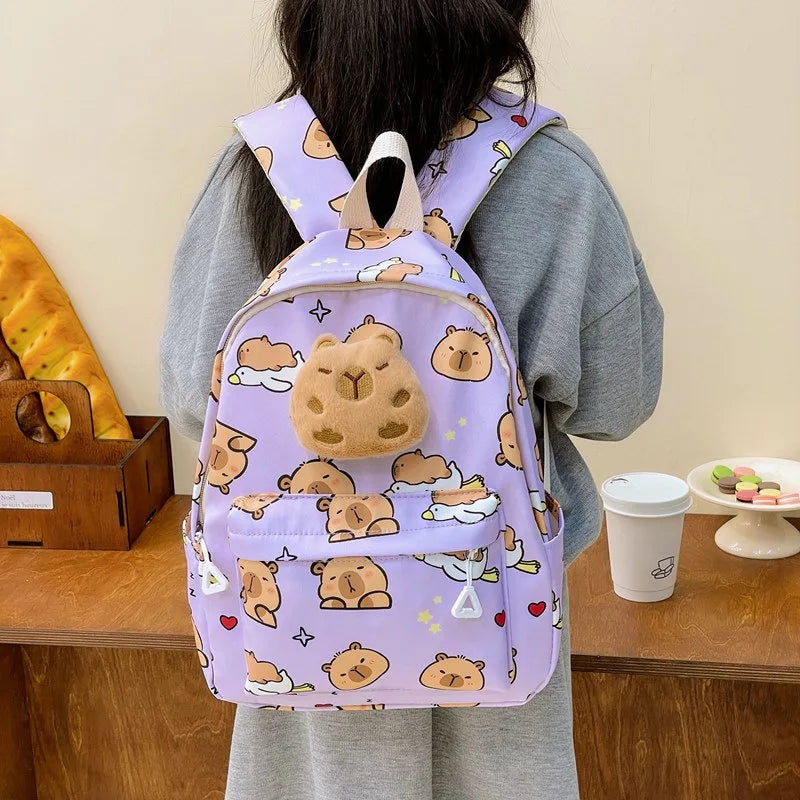 Capybara Backpack – Kids Nylon School Bag