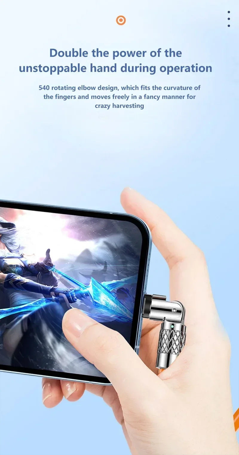 DAINU 120W 7A USB-C Fast Charge Cable – 180° Elbow Gaming Design, Liquid Silicone, 1m/1.5m/2m