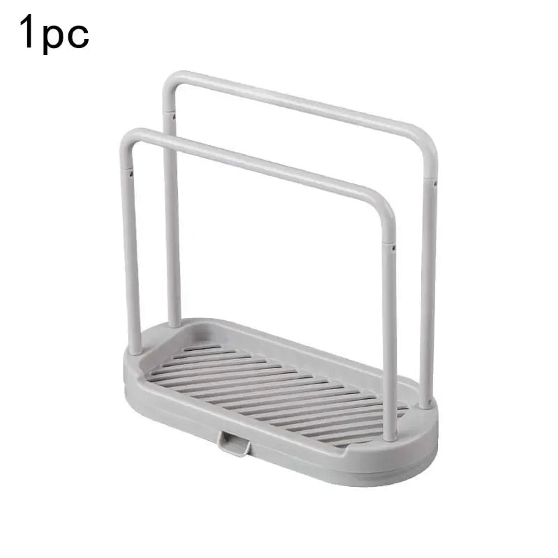 Kitchen Sink Drain Storage Basket — 2-Piece Sponge & Rag Drainage Shelf Organizer