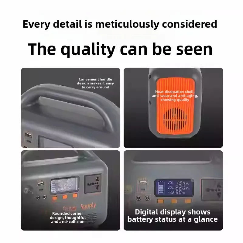 500W Portable Power Station — Multi-Output Solar Generator for Outdoor & Emergency Use