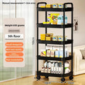 5-Layer Rolling Kitchen Storage Trolley — Mobile Multi-Layer Shelf for Kitchen, Bathroom & Living Room