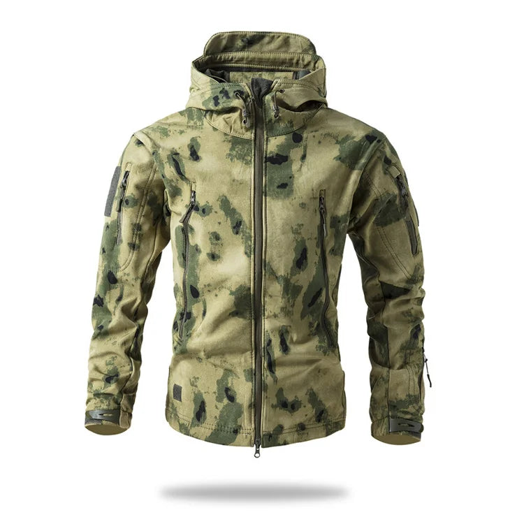 Men's Soft Shell Tactical Fleece Hooded Jacket