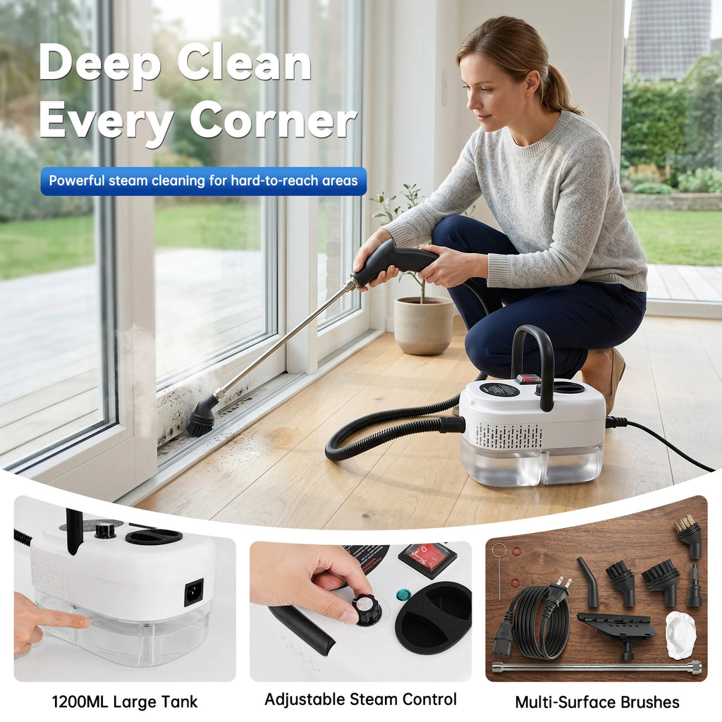 Handheld Steam Cleaner – 2500W, 6 Levels & 1.2L Tank