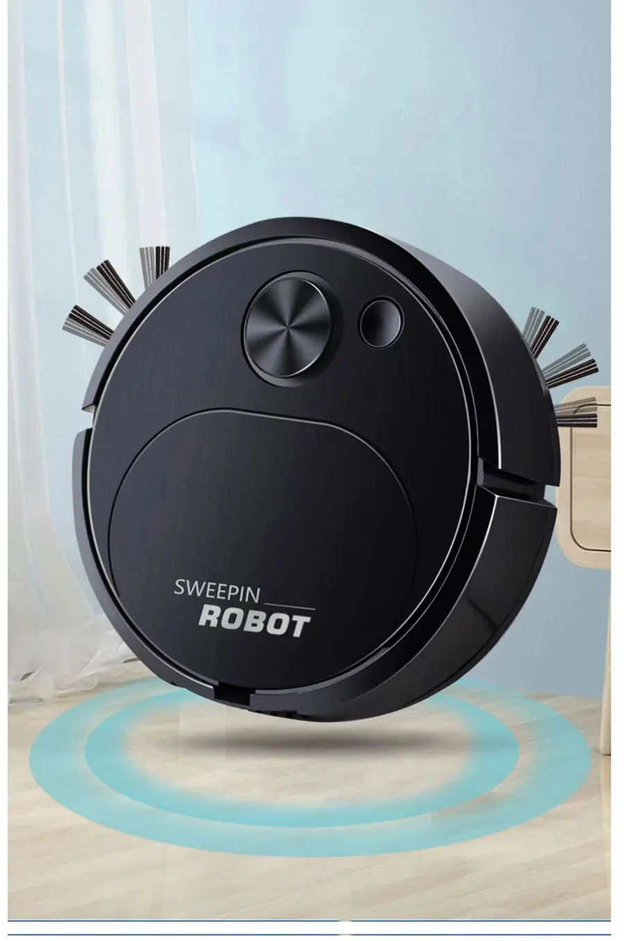 Mini Robot Vacuum Cleaner — 3-in-1 Sweep, Mop & Vacuum, 1500Pa, USB Charging, 20-Min Runtime