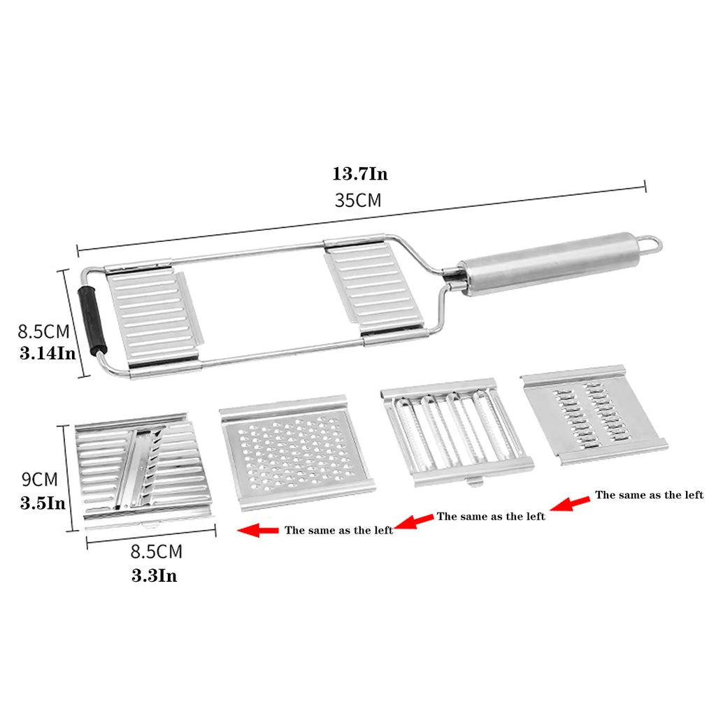 Manual Vegetable Slicer & Grater with Interchangeable Blades