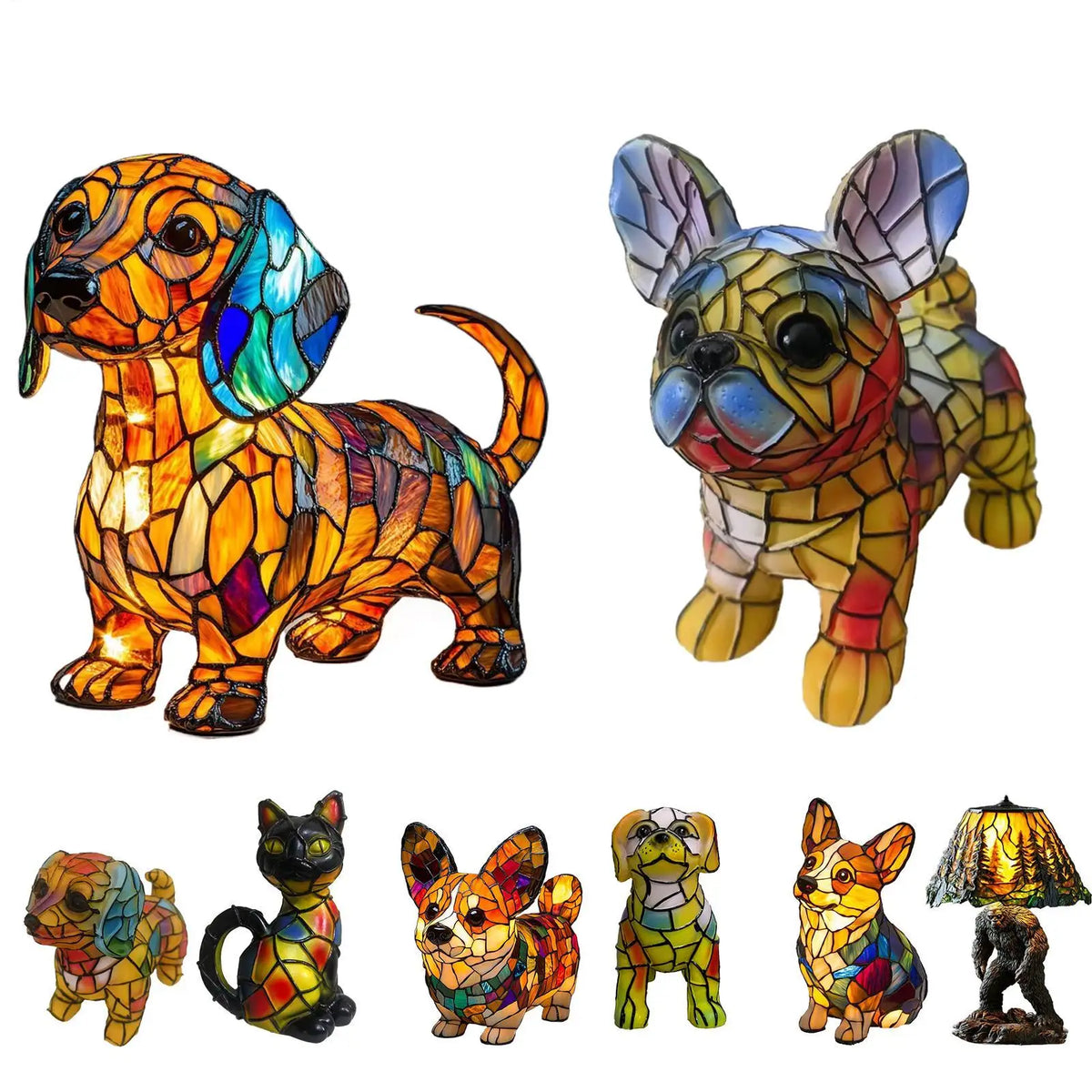 Animal Table Lamp – Colorful Resin Accent