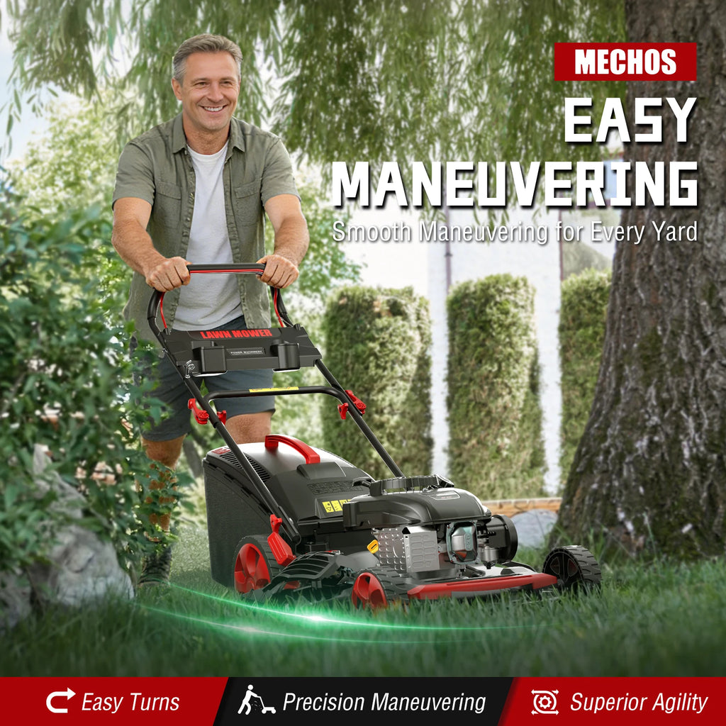 201cc 21-Inch Self-Propelled Gas Lawn Mower | 4-Cycle OHV Engine, 3-in-1 Bagging, Mulching & Side Discharge, 8-Level Height Adjustment