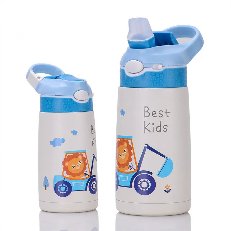 400ml Kids 316 Stainless Steel Vacuum Thermos Bottle – Duck-Billed Straw Tumbler, 6–12Hr Insulation