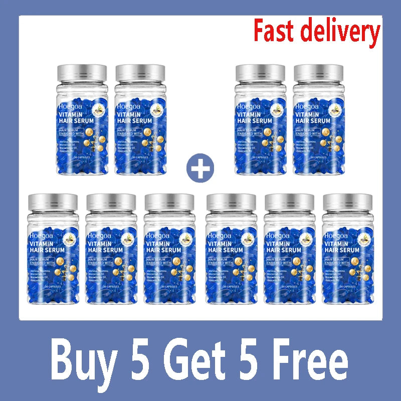 Hair Vitamin Serum Capsules — Keratin Oil Restore for Frizzy, Dry & Damaged Hair