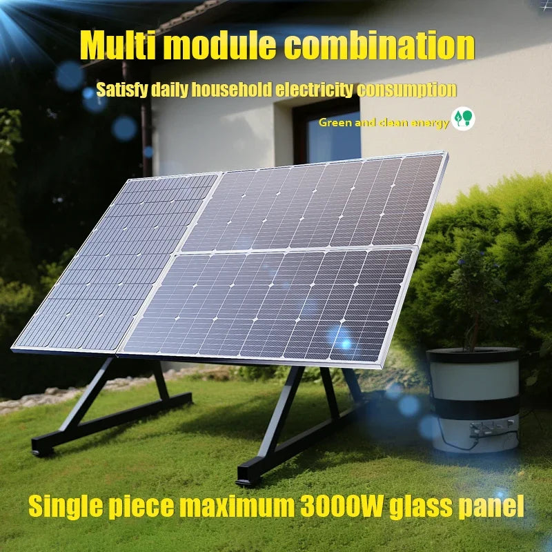 Premium 1000W–3000W Commercial-Grade Rigid Waterproof Solar Panel – Reinforced Glass Construction