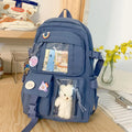 HTLT Korean Style Nylon Backpack – Large Capacity Waterproof Student School Bag for Women