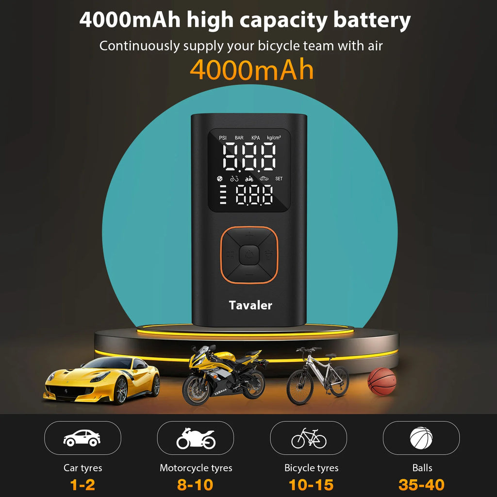 Portable Tire Inflator with Digital Gauge, 150 PSI