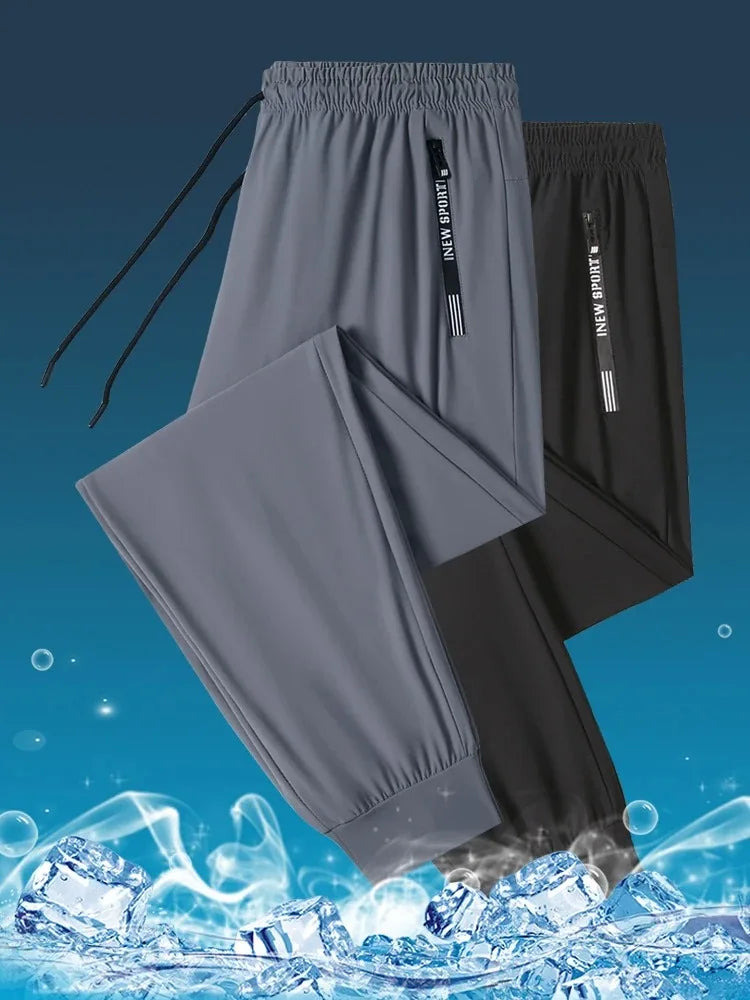 Men's Ice Silk Wide Leg Casual Pants — Lightweight Breathable Trousers