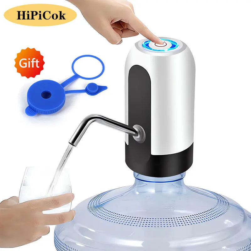 19-Liter Water Bottle Pump — USB Charging Automatic Electric Dispenser with Universal Cap