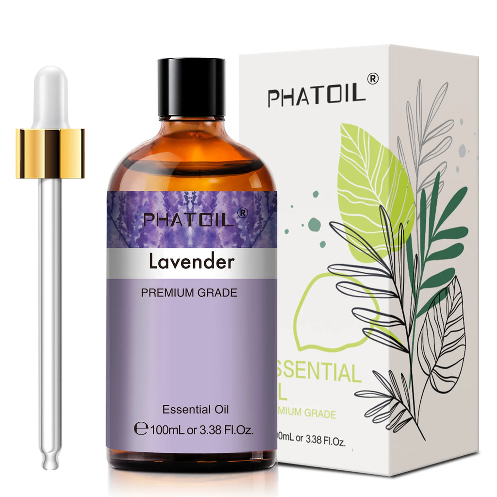 PHATOIL Essential Oils 100ml — Eucalyptus, Lavender, Vanilla, Jasmine, Lemon & Bergamot for Aromatherapy & Candle Making
