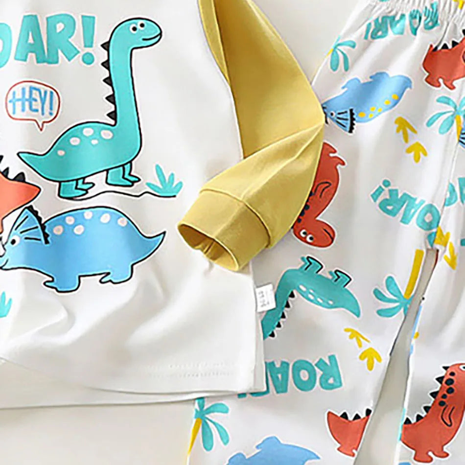 Kids' Unisex Cotton Cartoon Pajama Set | Soft Warm Sleepwear for Boys & Girls