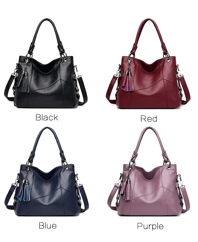 Large Capacity PU Leather Crossbody Tote Bag – Luxury Shoulder Bag for Women