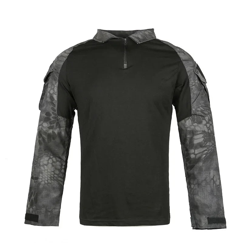 Men's Military Camouflage Long Sleeve Hiking Shirt — Tactical Outdoor Shirt