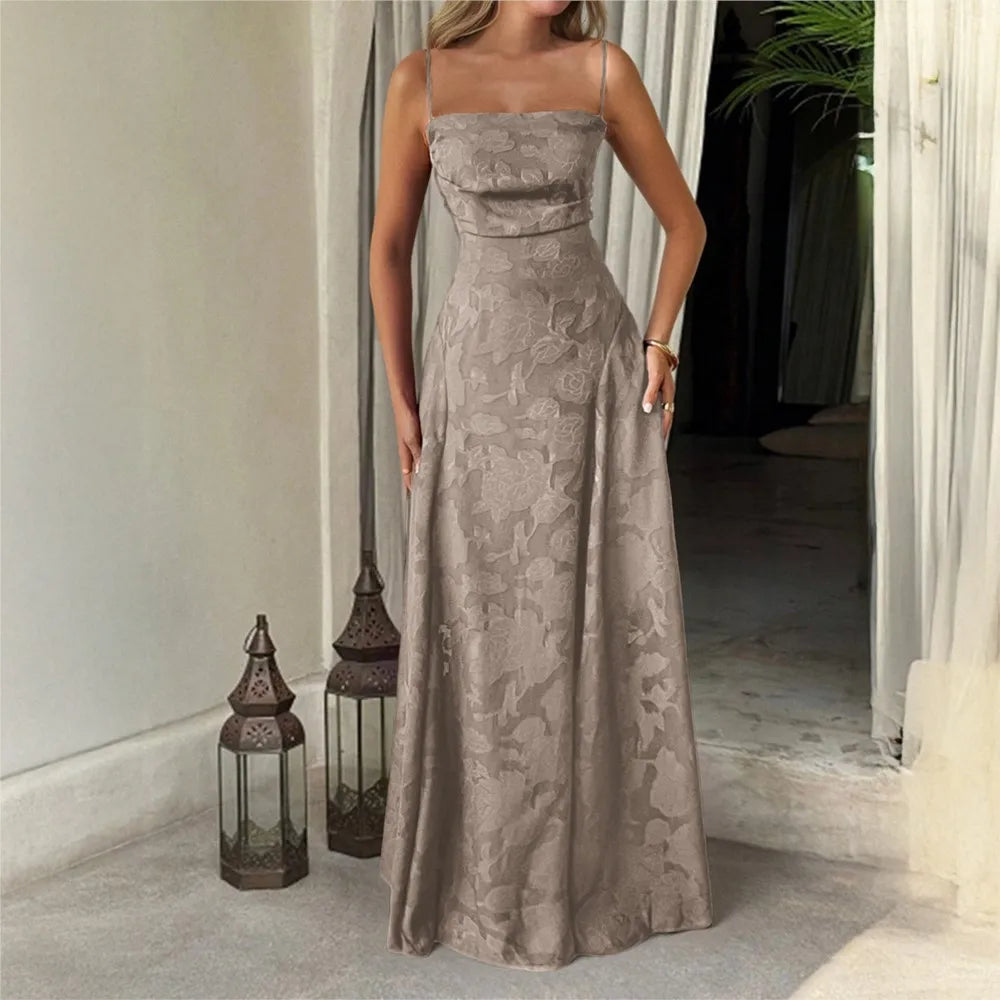 Strapless Tube Top Fit & Flare Midi Dress — Sexy Sleeveless Wedding Banquet Party Dress