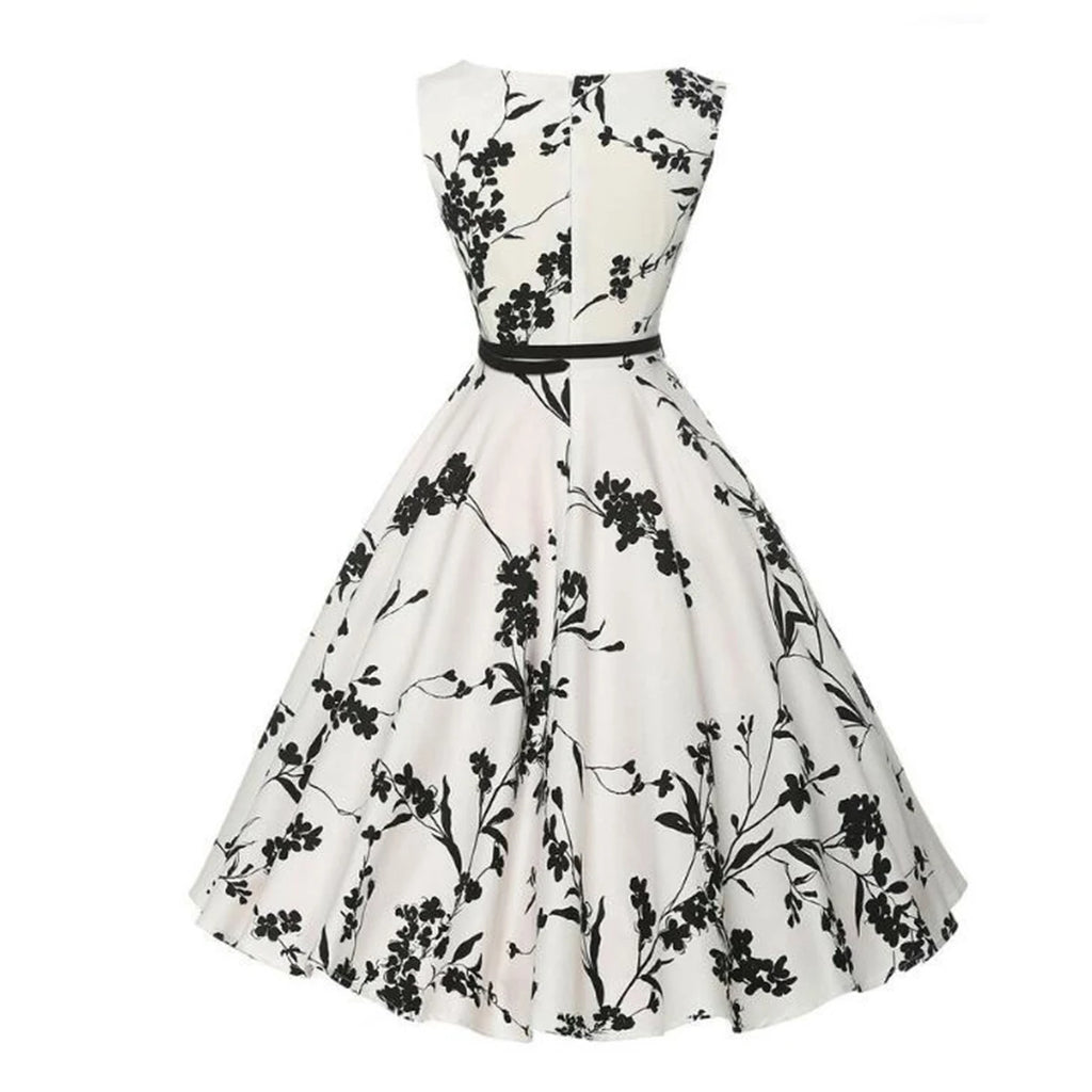 Floral Retro Swing Vintage Rockabilly Dress – Summer Casual Women's Vestido