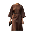 Elegant formal and casual long dresses for women (spring/autumn/summer), with a complimentary belt, made of non-see-through fabr