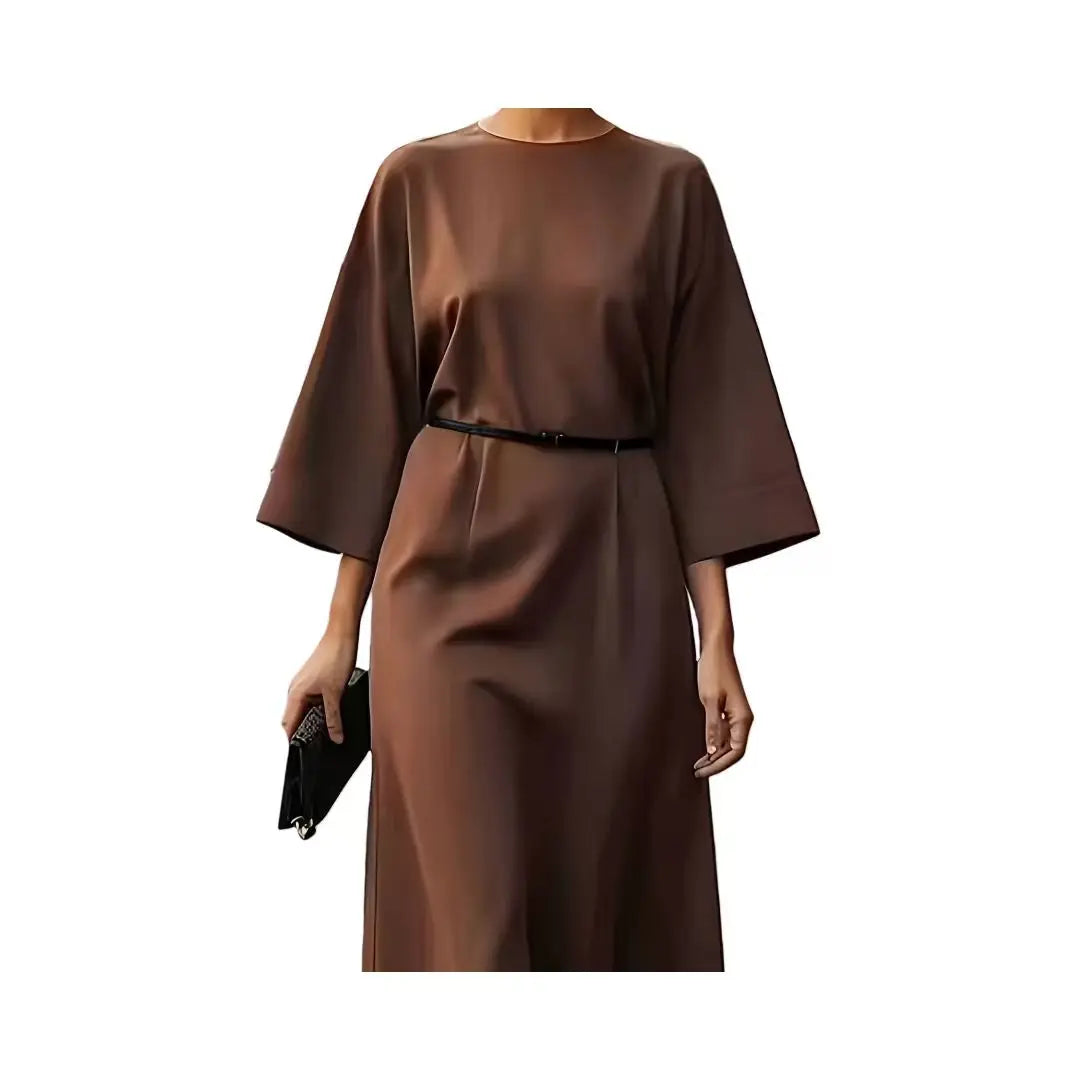 Elegant formal and casual long dresses for women (spring/autumn/summer), with a complimentary belt, made of non-see-through fabr