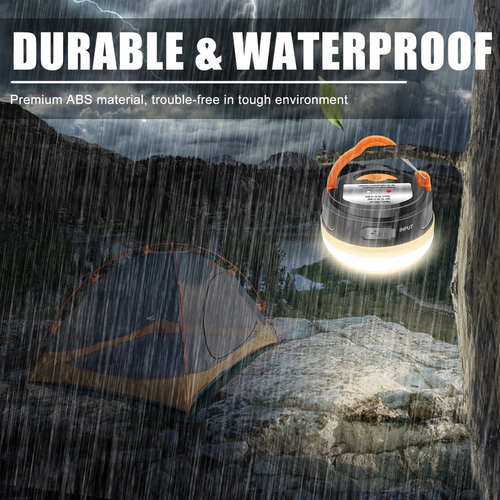 10W USB Rechargeable Camping Lantern – 1200mAh Portable Hanging Tent Light for Hiking & Outdoor Use