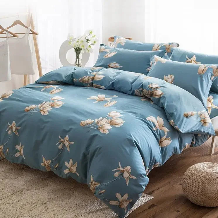 Plaid Print Duvet Cover – Lightweight Polyester-Cotton Bedding Bag, 24 Colors & 3 Sizes