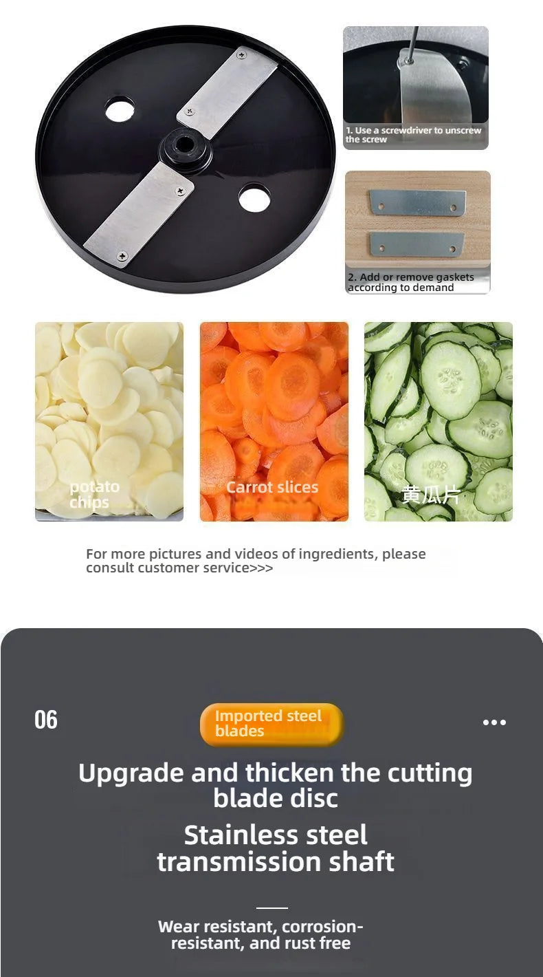 HomeWare M1 Multifunctional Vegetable Cutter & Food Processor – Cube, Shred & Slice, Large-Caliber Inlet
