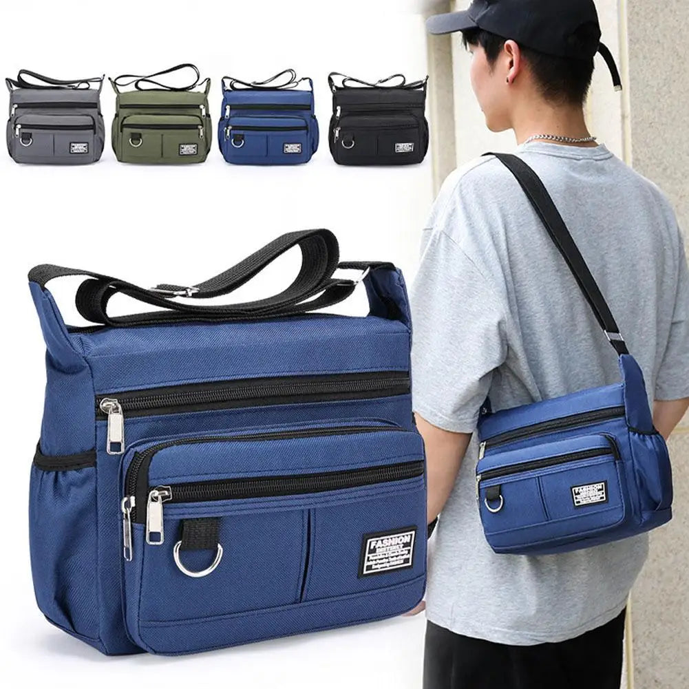 Men's Large Capacity Crossbody Bag – Multi-Pocket Business Shoulder Handbag in 4 Styles