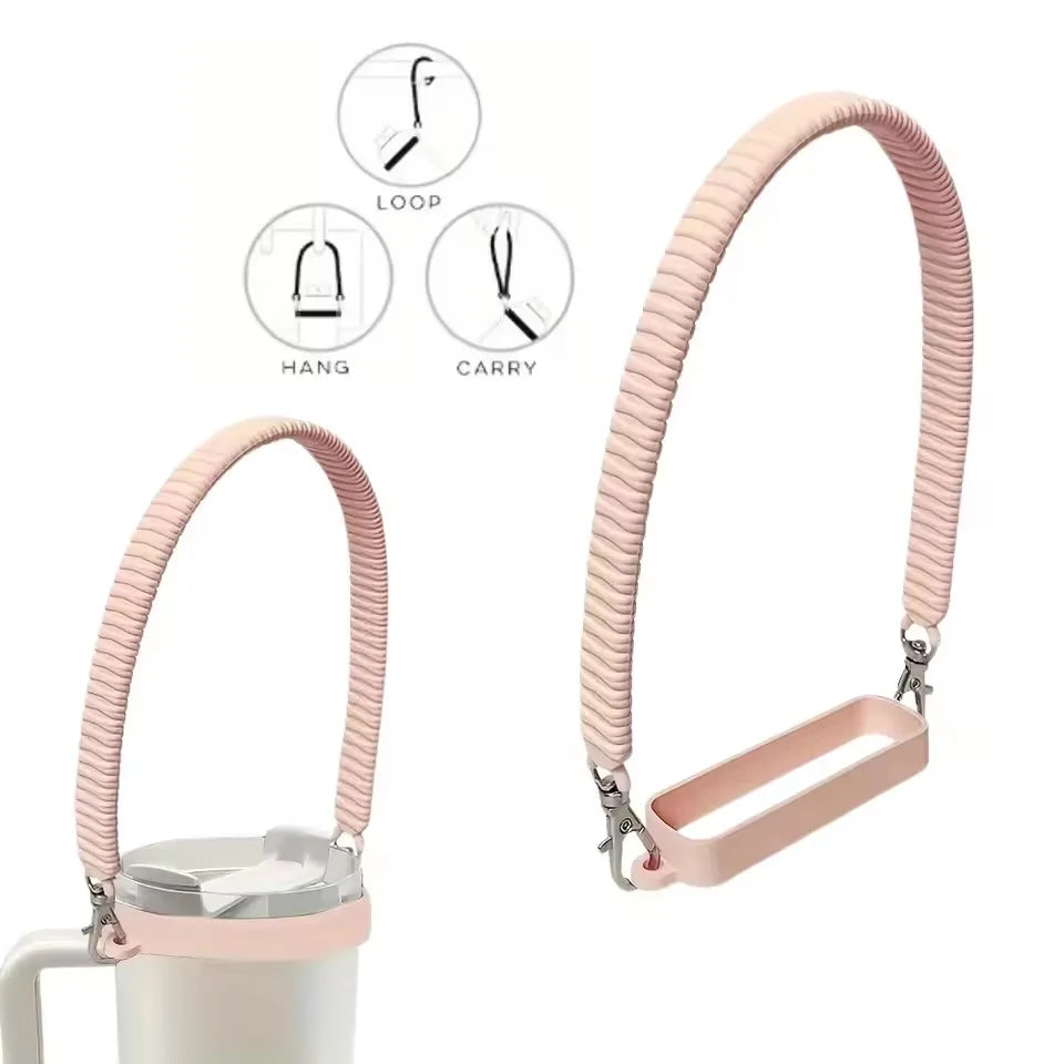 Silicone Water Bottle Sling Carrier & Handle Strap – Soft, Durable, Fits Most 8–40oz Bottles