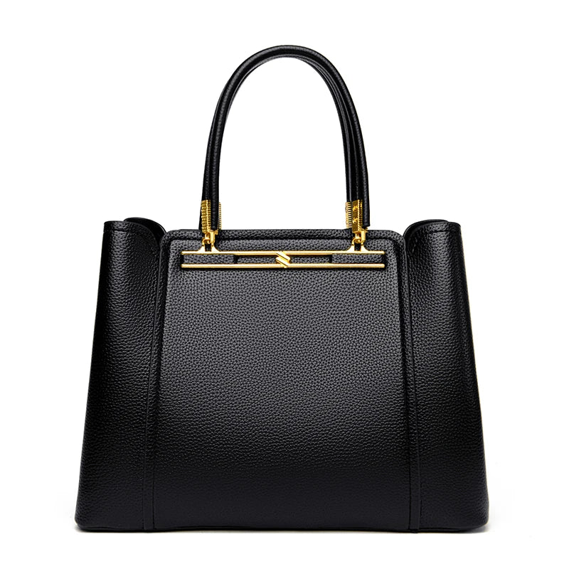 Luxury Genuine Leather 3-Layer Tote Bag – Large Capacity Crossbody Shoulder Bag for Women