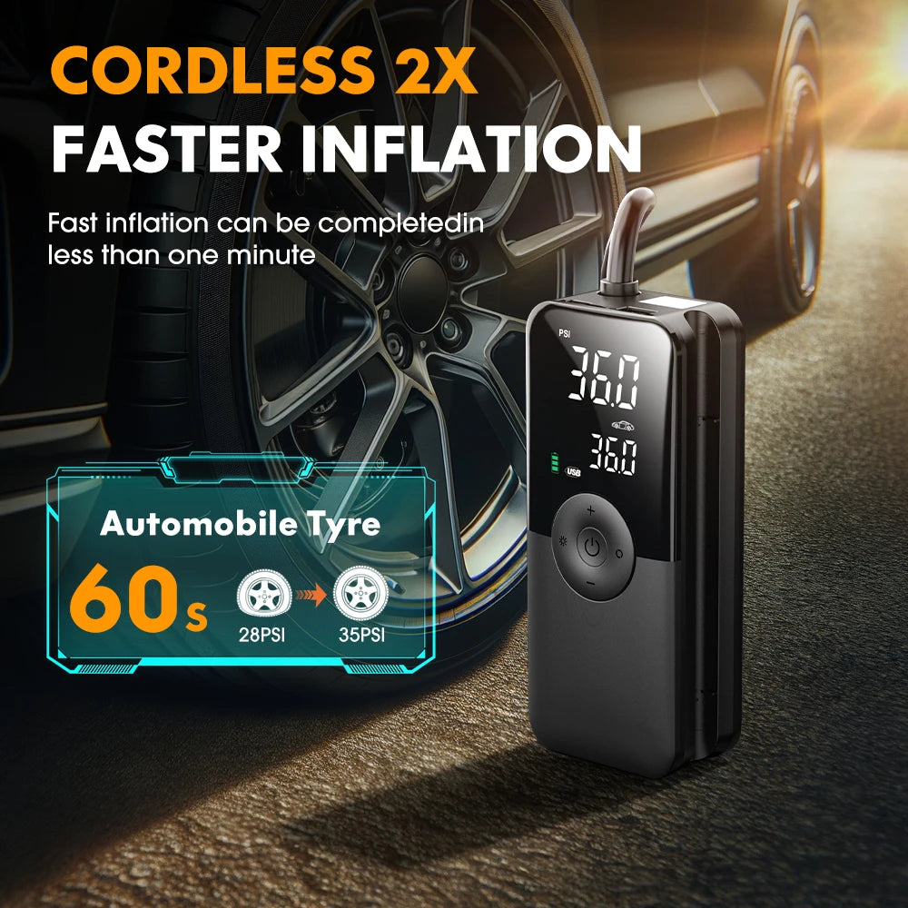 CARSUN Cordless Tire Inflator with Digital Display
