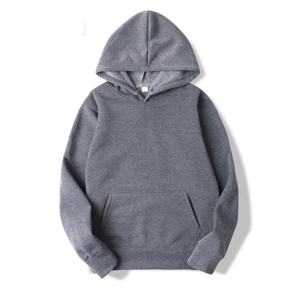 Unisex Oversized Pullover Hoodie Sweatshirt – Solid Color Casual Fleece for Men & Women
