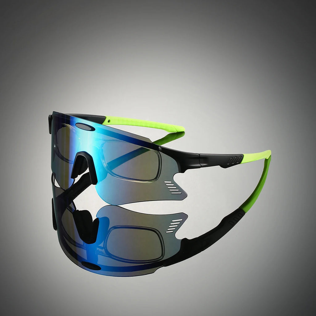 KAMMPT Oversized Sports Cycling Sunglasses | Mirror Anti-UV Windproof Protective Shades for Men & Women