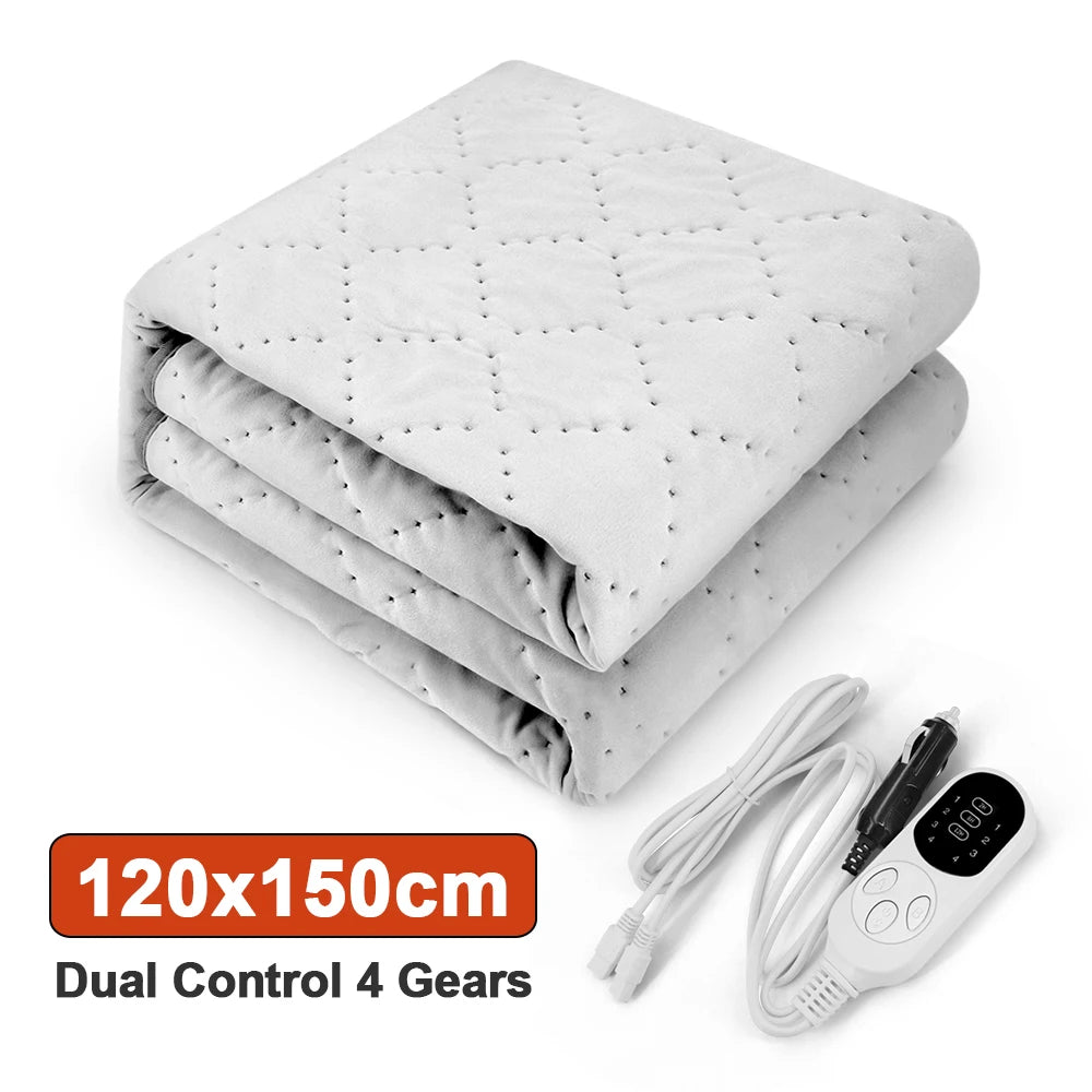 12V Car Electric Heated Blanket – Adjustable Heating Travel Blanket for Car, Camping & Outdoor