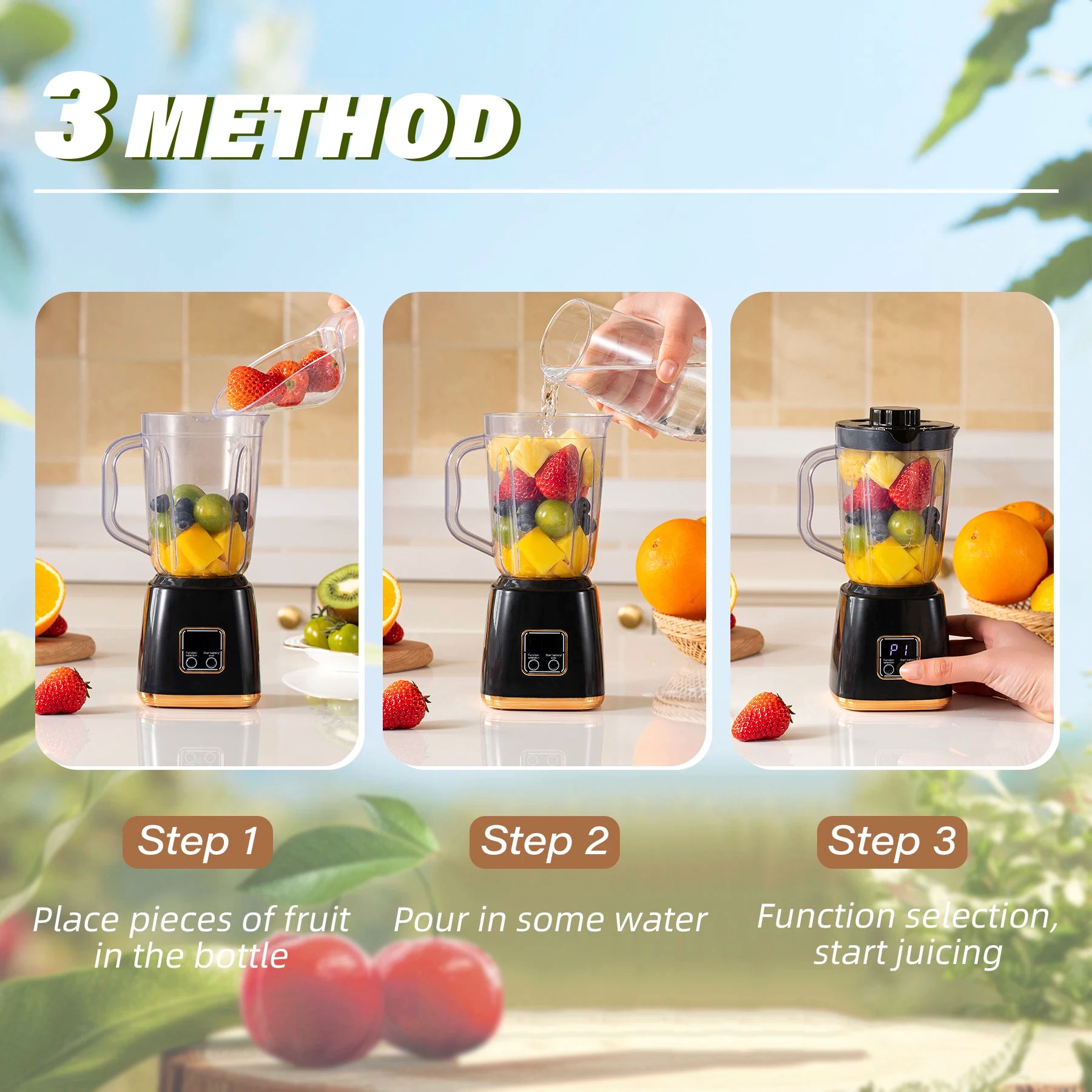 Small Household Fruit Juicer – Compact Electric Blender for Smoothies, Milkshakes & Fresh Juice