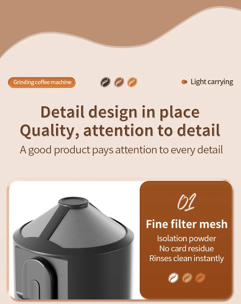 3-in-1 Portable Capsule Espresso Coffee Maker – Type-C Rechargeable, Automatic, for Car, Home & Camping