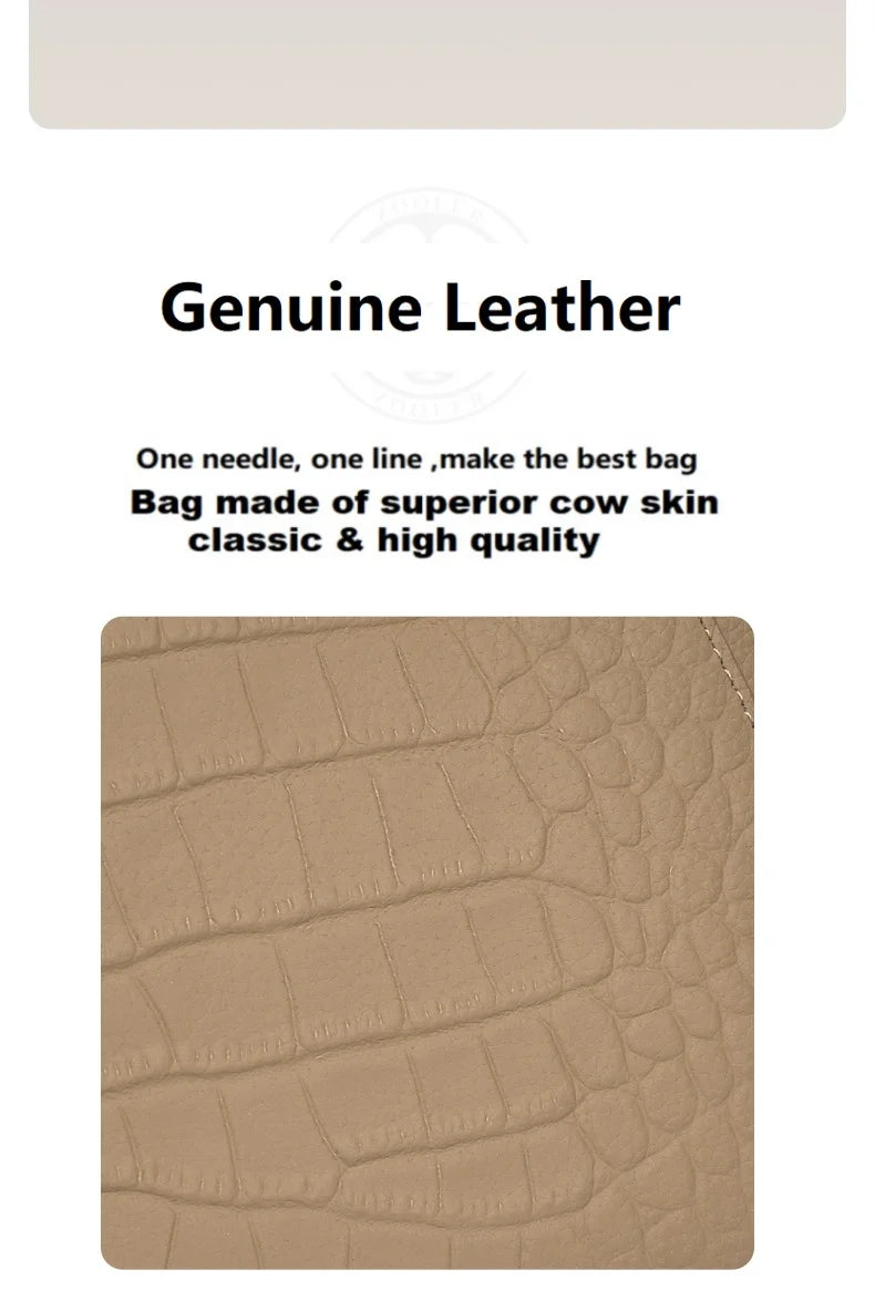ZOOLER Genuine Cow Leather Flap Tote Bag – Luxury Lock Shoulder Crossbody Handbag for Women
